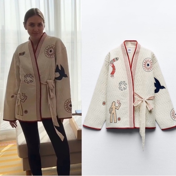 Zara embroidered quilt kimono - Picture 2 of 11